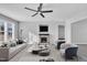 Bright living room with fireplace and neutral color palette at 3901 La Varra Dr, Clayton, NC 27520