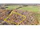 Aerial view of property lines for wooded lot at 90 Little Indian Creek Rd, Goldston, NC 27252