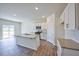 Kitchen boasts an island, stainless steel appliances, and granite countertops at 1108 Middlecrest Dr, Rocky Mount, NC 27804