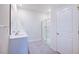 Modern bathroom with double vanity and shower stall at 1117 Middlecrest Dr, Rocky Mount, NC 27804