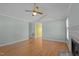 Hardwood floors and a fireplace in this living room at 1322 Cedar Branch Ct, Wake Forest, NC 27587