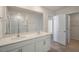 Bathroom with double vanity and shower at 264 Hawksmoore Ln, Lillington, NC 27546