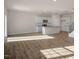 Open concept kitchen features island and stainless steel appliances at 264 Hawksmoore Ln, Lillington, NC 27546
