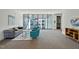Contemporary lobby features comfortable seating, large windows offering views of the city, and modern design elements at 29 Enterprise St # 108, Raleigh, NC 27607