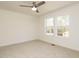 Spacious bedroom with ceiling fan and carpet at 3050 Bennett Siler City Rd, Bennett, NC 27208