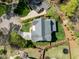 Overhead view of a luxurious property with a well-manicured lawn, a charming garden, and a tranquil backyard oasis at 4005 Brevard Pl, Raleigh, NC 27609