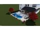 A stunning backyard featuring a luxurious pool, spa, modern lounge chairs and outdoor seating area at 4005 Brevard Pl, Raleigh, NC 27609