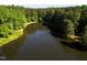 Peaceful lakefront property, aerial view at 10305 Old Creedmoor Rd, Raleigh, NC 27613
