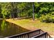 Wooden footbridge overlooking tranquil lake at 10305 Old Creedmoor Rd, Raleigh, NC 27613