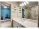 Charming bathroom with vanity and built-in shelving at 1300 Caistor Ln, Raleigh, NC 27614