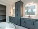 Spa-like bathroom with double vanity and large walk-in shower at 131 Evander Way, Pittsboro, NC 27312