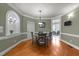 Breakfast nook with hardwood floors and built in shelving at 255 Dupree Rd, Willow Springs, NC 27592