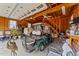 Spacious garage with golf cart and workbench at 255 Dupree Rd, Willow Springs, NC 27592