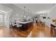 Spacious kitchen with an island and hardwood floors at 255 Dupree Rd, Willow Springs, NC 27592