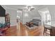 Relaxing living room with hardwood floors and gray sofa at 255 Dupree Rd, Willow Springs, NC 27592