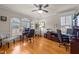 Home office with hardwood floors and large windows offering natural light at 255 Dupree Rd, Willow Springs, NC 27592