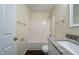 Clean bathroom, granite countertop, and a bathtub at 3124 Gross Ave, Wake Forest, NC 27587