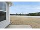 View of a spacious backyard with new sod and a concrete patio extending from the home's exterior at 45 Nimble Way # 180, Clayton, NC 27520