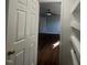 View of a bedroom with wood floors and a ceiling fan at 501 Cove Hollow Dr, Durham, NC 27703