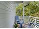 Relaxing porch with blue Adirondack chairs surrounded by lush greenery at 727 Martin Luther King Jr Blvd Blvd, Raleigh, NC 27601