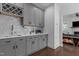 Cozy wet bar with undermount lighting, white countertop, and tile backsplash at 727 Martin Luther King Jr Blvd Blvd, Raleigh, NC 27601