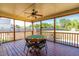 Relaxing screened porch with wood flooring at 7945 Parker Mill Trail, Fuquay Varina, NC 27526