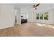 Spacious living area with hardwood floors and an open kitchen at 1300 Broad St # C, Durham, NC 27705