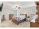 Bedroom with double bed and wooden dresser at 142 Teagarden Ct, Sanford, NC 27332