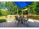 Deck with shaded seating area and glass table at , Raleigh, NC 27604