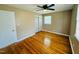 Bedroom with hardwood floors, ceiling fan and large closet at 2923 Mckinney St, Burlington, NC 27217