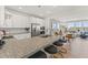 Modern kitchen with island, stainless steel appliances, and granite counters at 414 Gaston Park Ln # 100, Wake Forest, NC 27587