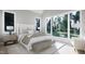 Bright bedroom with large windows, plush bed, and seating area at 4112 Rockingham Dr, Raleigh, NC 27609