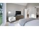 Spacious bedroom with large windows and ensuite bathroom access at 4112 Rockingham Dr, Raleigh, NC 27609