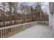 Wooden deck overlooking wooded backyard at 6 Montcrest Dr, Durham, NC 27713