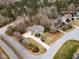 A nice home with mature trees from an aerial point of view at 7416 Capulin Crest Dr, Apex, NC 27539