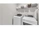 Laundry room with washer, dryer, and shelving at 148 Aylebury Rdg, Zebulon, NC 27597