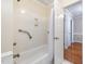 Bathroom with shower/tub combo and grab bar at 2817 Hiking Trl, Raleigh, NC 27615