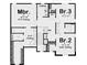 Second floor plan with Primary bedroom and two other bedrooms at 2961 Forest Creek Ln, Mebane, NC 27302