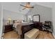 Bedroom with a queen-size bed and ceiling fan at 3838 Potecasi Dr, Raleigh, NC 27610