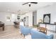 Spacious open floor plan seamlessly connecting the living room, kitchen, and dining area with modern finishes at 420 E Cedar Ave, Wake Forest, NC 27587