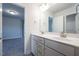 Double vanity bathroom with grey flooring at 45 River Chapel Dr, Fuquay Varina, NC 27526