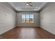 Spacious home office with hardwood floors and large window at 4912 Hidden Pasture Way, Zebulon, NC 27597