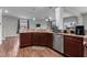 Island kitchen with granite countertops and stainless steel appliances at 655 Hawksbill Dr, Franklinton, NC 27525
