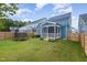 Large backyard with trampoline and privacy fence at 1141 Logperch Way, Wendell, NC 27591
