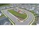 Aerial view of community with playground and ample green space at 1141 Logperch Way, Wendell, NC 27591