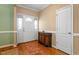 Bright entryway with hardwood floors and neutral walls at 118 Watersedge Ln, Smithfield, NC 27577