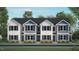 New three-unit townhome development with gray siding and white trim at 142 Holmes Corner Dr, Smithfield, NC 27577