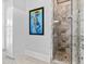 Modern bathroom with a frameless glass shower at 14425 Nc-96 N Hwy, Zebulon, NC 27597