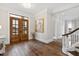 Bright and spacious entryway with hardwood floors and double doors at 14425 Nc-96 N Hwy, Zebulon, NC 27597