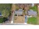 Aerial view of two houses with yards and driveways at 2208 Lawrence Dr, Raleigh, NC 27603